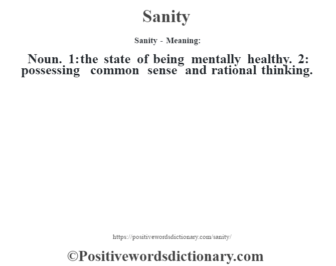 Sanity meaning in hindi